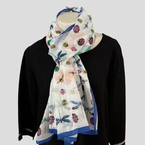 Echo For Talbots Insect Large Scarf Butterfly, Ladybug, Dragonfly, Bee